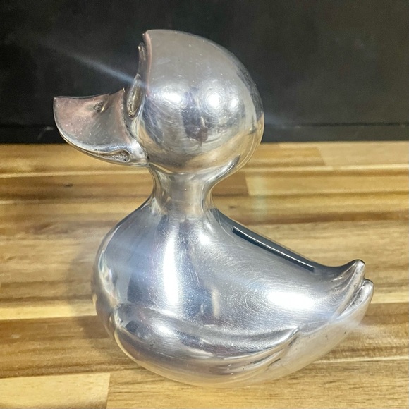 Vintage Silver Plate Denmark DUCK Piggy Bank Figure 1950’s - Picture 4 of 9